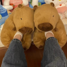 Plush Sofa Capybara Slippers Full Coverage Warm Indoor House Shoes Sole Nonslip