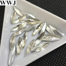 (crystal clear White-4x15mm 50pcs 9mm) 4x15mm Navette Crystal Fancy stone Pointed Back Glass crystal Marquise More colors for choice Glitter jewelry making