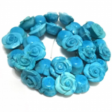 16 inches 12x20mm Hand Carved Turquois Flower Beads Loose Strand