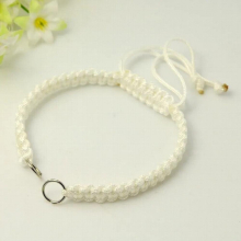 50Strands Nylon Braid Weave Bracelet with Brass Golden Paltinum Rings for DIY Jewelry Making Red Gray 175x7.5mm
