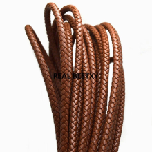 5m/lot approx 6mm brown Round Bolo Braided Real Leather Cord For DIY Jewelry Fittings real leather strings diy