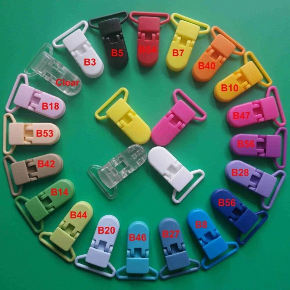 Shipping!150pcs Mixed 20 Colors 25MM SUTOYUE Plastic Clip Plastic Pacifier/Soother/Binky/Paci/Bib/Suspender/Toy Holder Clip