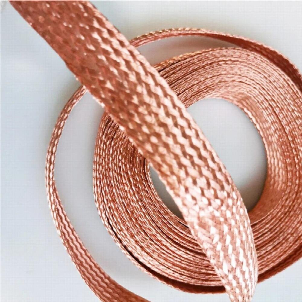 10M 10 Square Flat Pure Copper Braid High Flexibility Cable Bare Copper Braid Lead Wire Ground Lead Wire 885486890921
