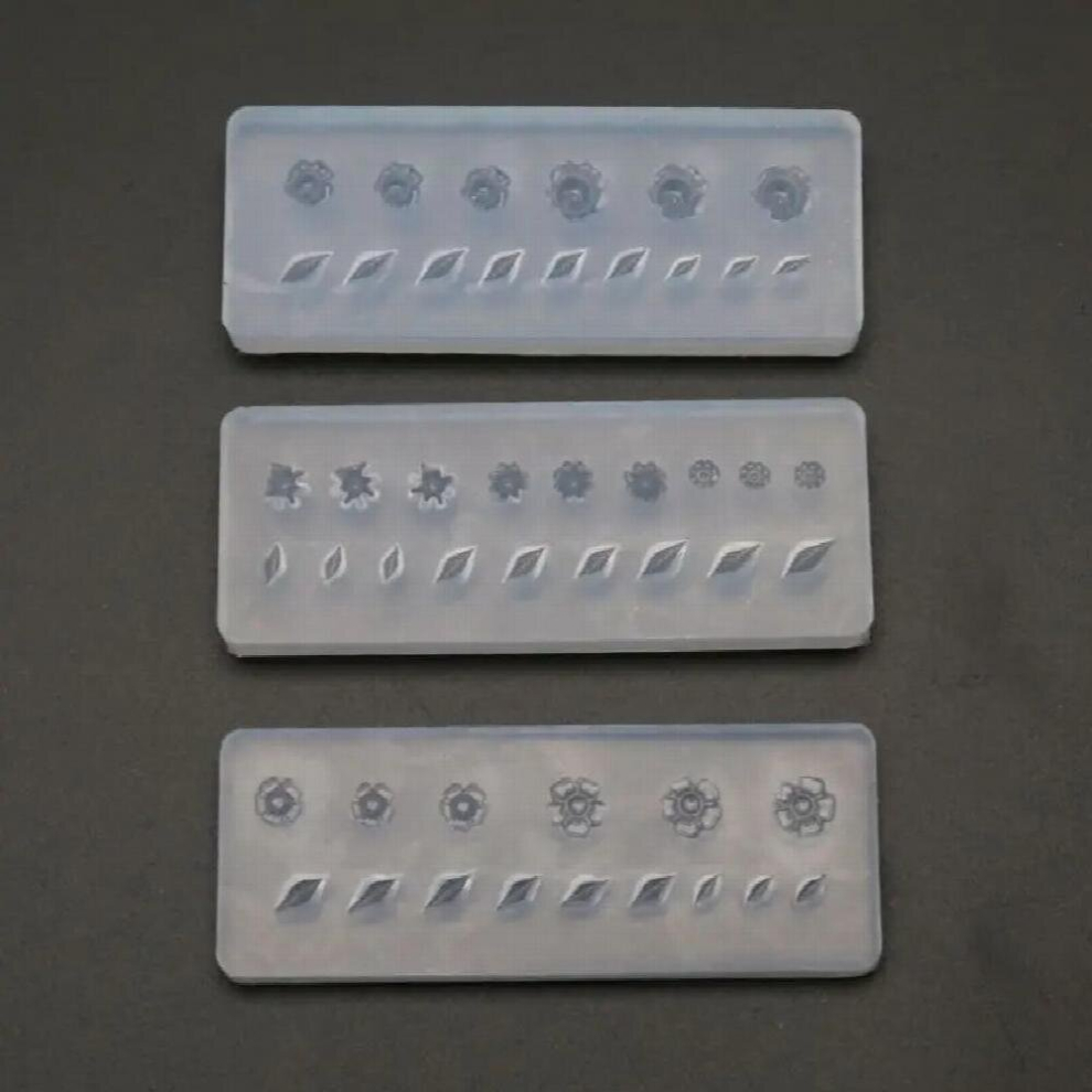 3Pcs 3D Floral Decortive Nail Art Silicone Mold Kit Leaves Flower Nail Carving Mold Nail Art Templates Maincure Tools
