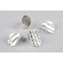10PCS Ring Settings Jewelry, Silver Rose Brass Ring Blank With Decorative Pattern PJ029