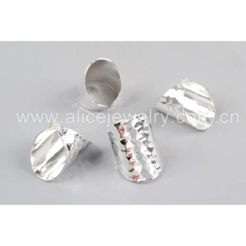 10PCS Ring Settings Jewelry, Silver Rose Brass Ring Blank With Decorative Pattern PJ029