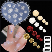 Rose Five Petal Flower Silicone Mold Nail Art Carving Mold Suitable for Nail Art D0LC