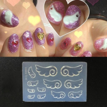 4 Pcs Flower Heart Silicone Molds Nail Art Carving Mold Suitable for Diy Nail Art Decoration Supplies Nail Template Tool