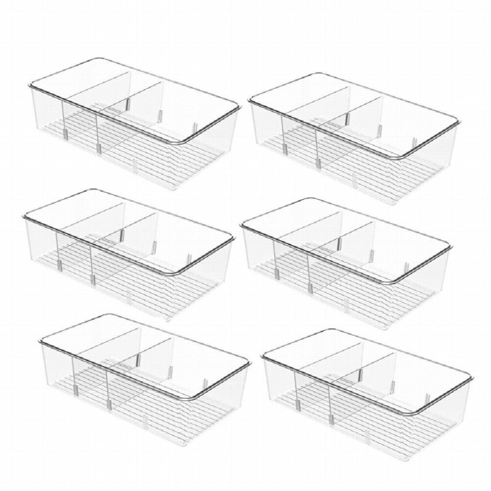 Refrigerator Storage Organizer Bins - Clear Snack Organizer For Pantry With 3 Dividers Removable, Seasoning-image-OPC-PCSJSBT-NEW