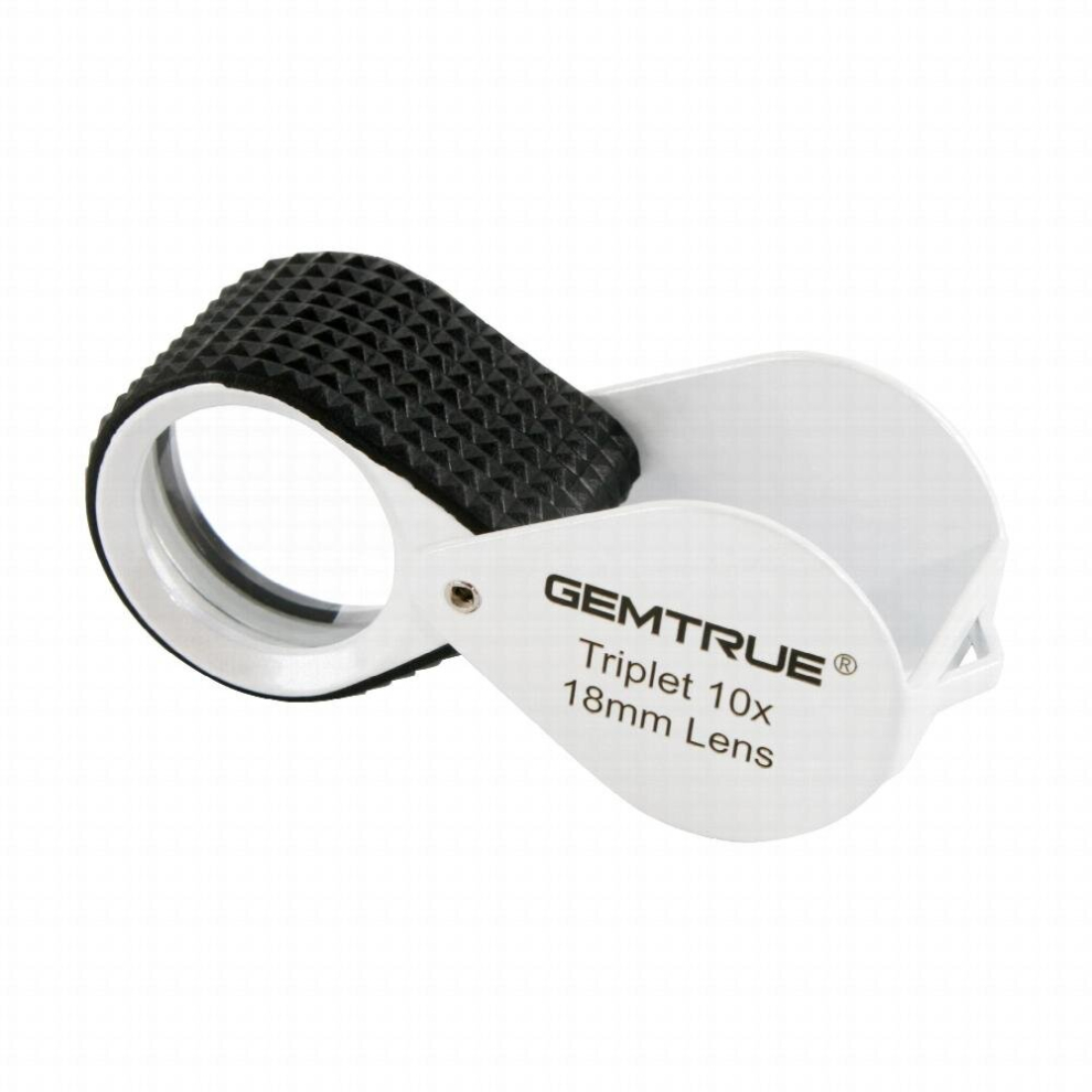 GemTrue Jewelers Eye Loupe With Rubber-grip Triplet Foldable Jewelry Magnifier For Diamond 10x 18mm Gem Loupes DK98004
