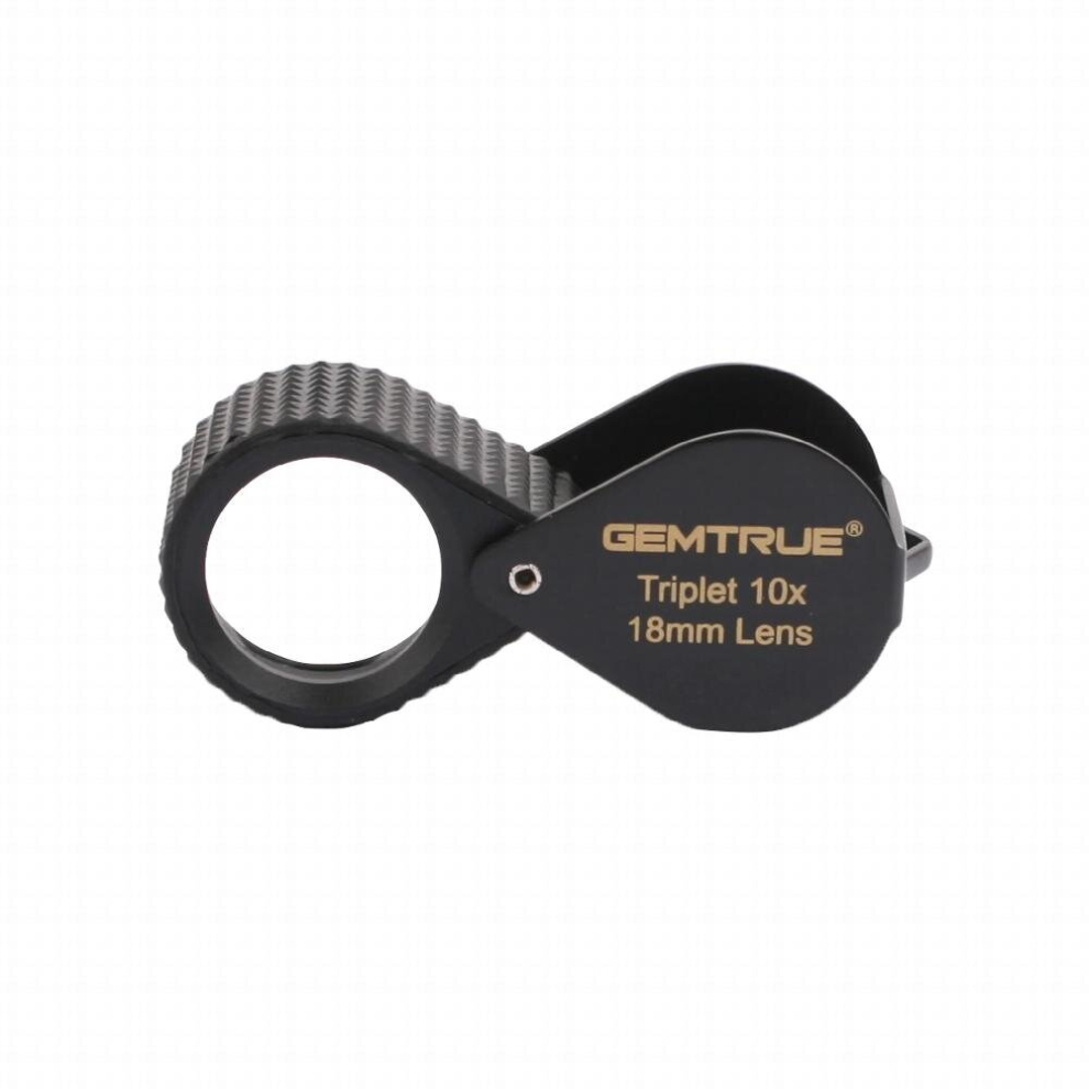 GemTrue Handheld Magnifier Portable Magnifying Loupe High Gem Loupes Identifying Tool 10x 18mm With Rubber-grip