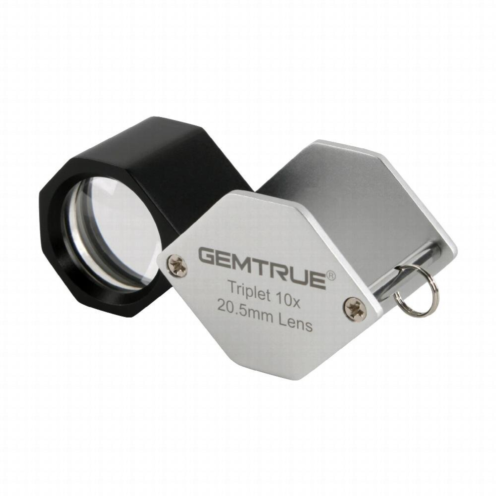 Silver Metal Glass Professional 10X Lens Jewelry Checking Gem Magnifier Diamond GIA Loupe