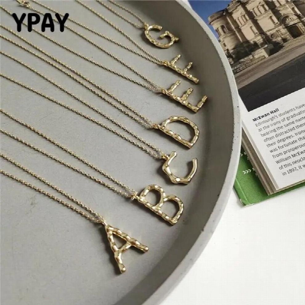 Real 925 Sterling Silver Pendant Necklace for Women Irregular English Letter A-Z Necklaces Fine Jewelry Gift YMN139-image-OPC-PCSJT2C-NEW