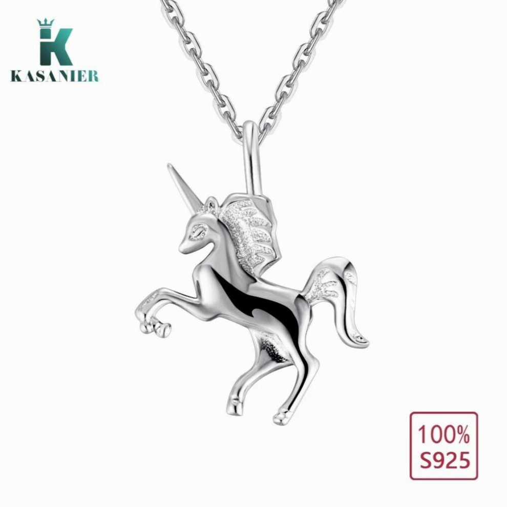 100% 925 Sterling Silver Flying Unicorn Pendant Necklace Women Bohemia Style Jewelry-image-OPC-PCSJTTP-NEW