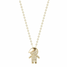 Japan and South Korea 925S sterling silver boy pendant clavicle chain gold-plated girlfriend necklace