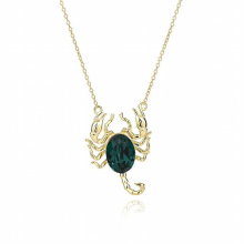 S925 Silver Scorpion Pendant Necklace for Women Inlaid Austrian Crystal Hip Hop Hipster Personality Necklace for Girls