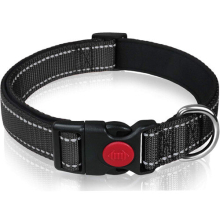 (Black, S) Reflective Nylon Pet Collars for Puppy Small Dogs Adjustable