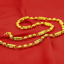 NK23 Fine Jewelry Man Boy Birthday Wedding Gift Vintage Solid 24KT Chain Necklaces 1PC