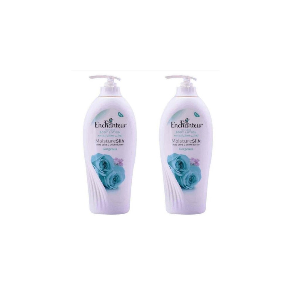 White Enchanteur Hydrating Satin Smooth Aloe Vera And Olive Butter Body Lotion 500Ml Pack Of 2