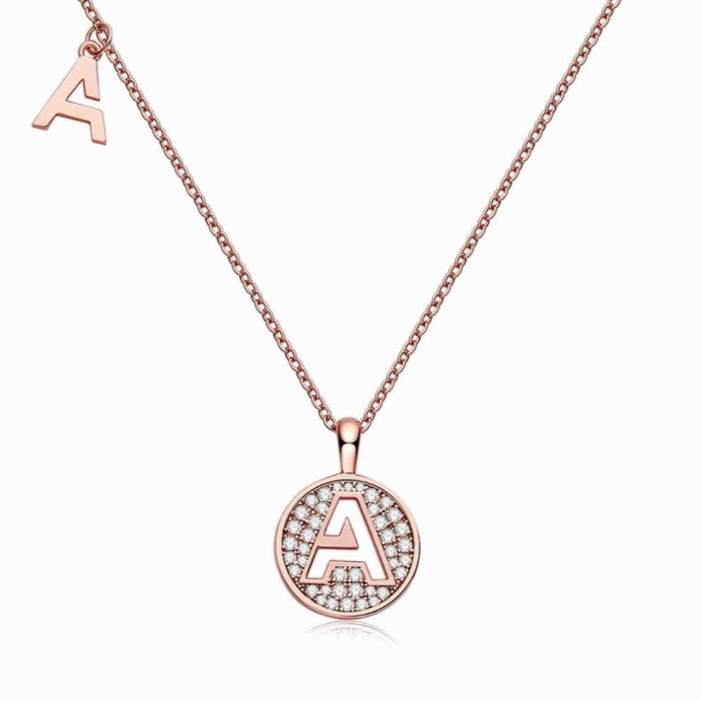 925 Sterling Silver Rose 26 Letters Passed Diamond Test Moissanite Pendant Necklace Hip Hop Rock Jewelry-image-OPC-PCSKDMB-NEW