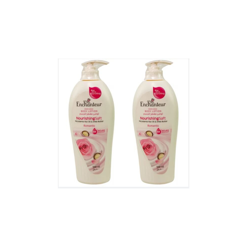 White Enchanteur Nourishing Soft Romantic Perfumed Body Lotion 500Ml Pack Of 2