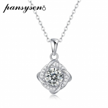 Classic 100% 925 Sterling Silver 1CT Real Moissanite Pendant Necklaces Girls Engagement Fine Jewelry Necklace