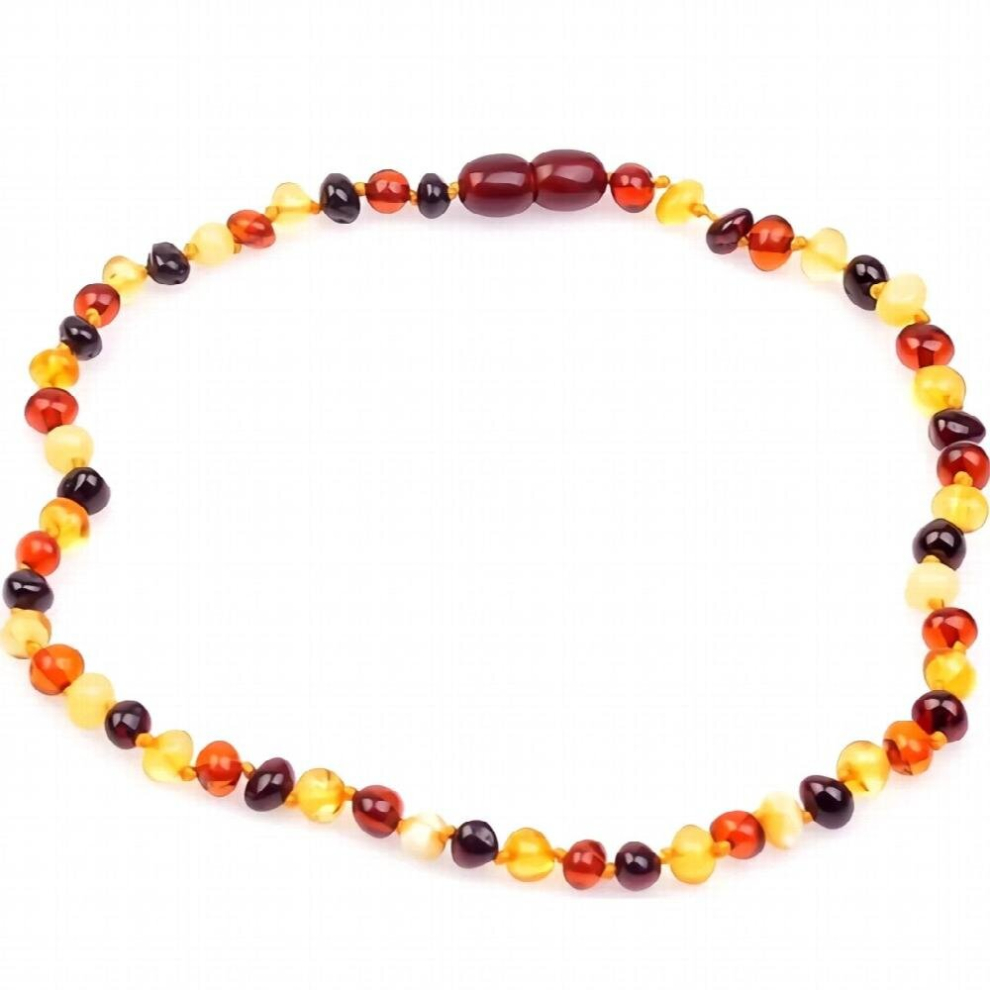 Amber Baby Necklace Prevents And Reduces Fever, Nausea, Vomiting, Drool During Teething Period Multicoloured