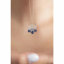 Season Silver Snowflake Pendant 925 Sterling Silver Necklace jewelry girl sisters mother showy accessories