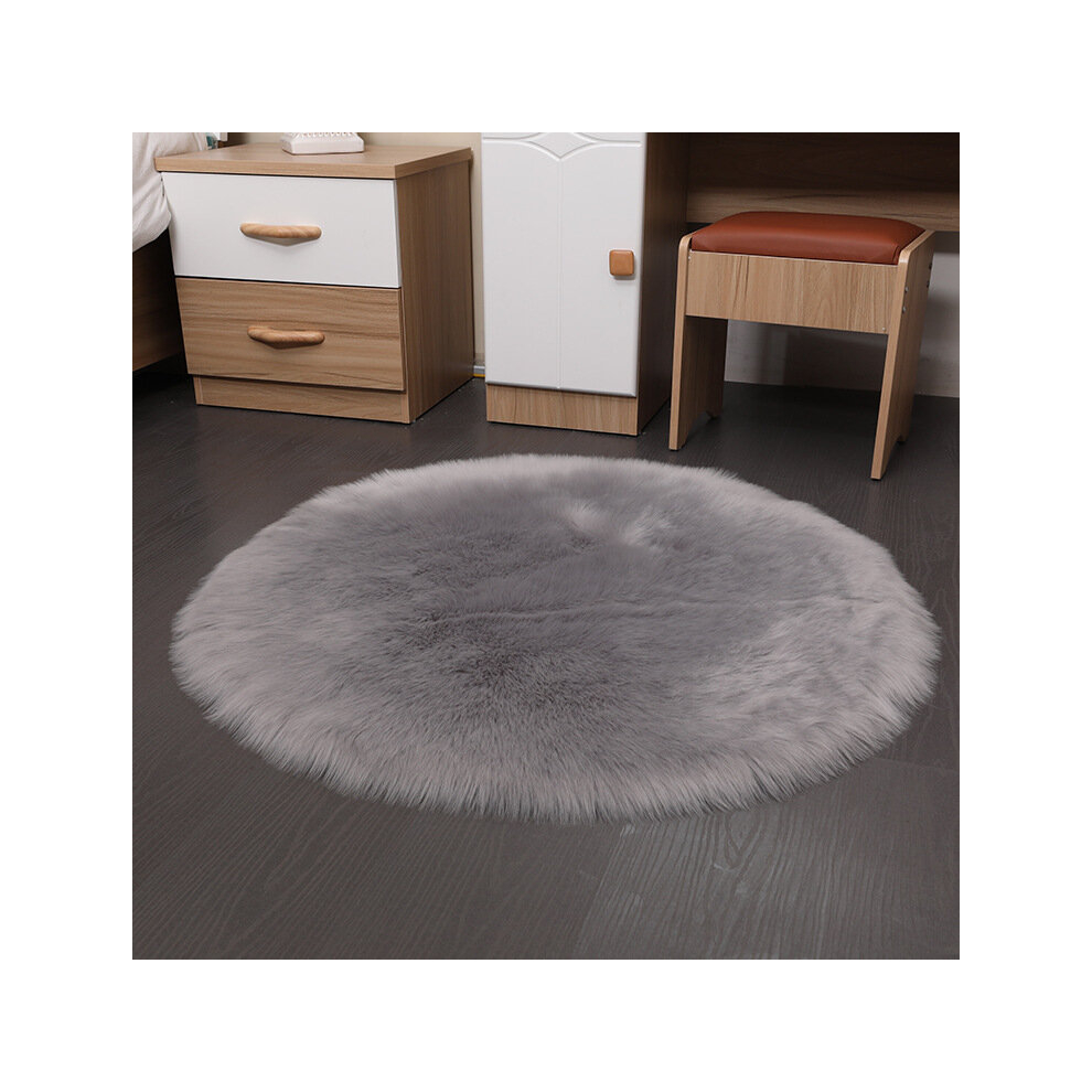 (Gray, 60CM DIAMETER) Round non-slip plush carpet