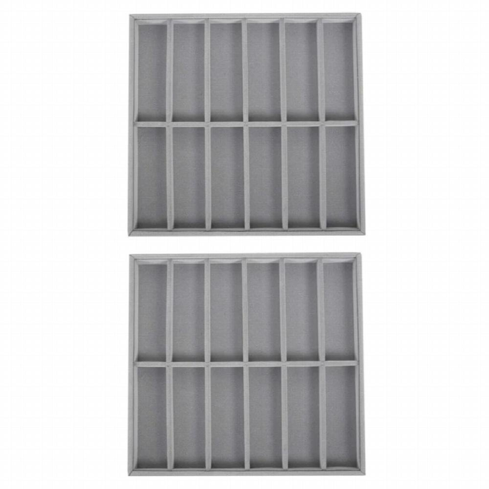 Gray 2X Sunglasses Box Eyewear Organizer Display Case Collector Eyeglass Box Sunglasses Storage Box 12 Grid