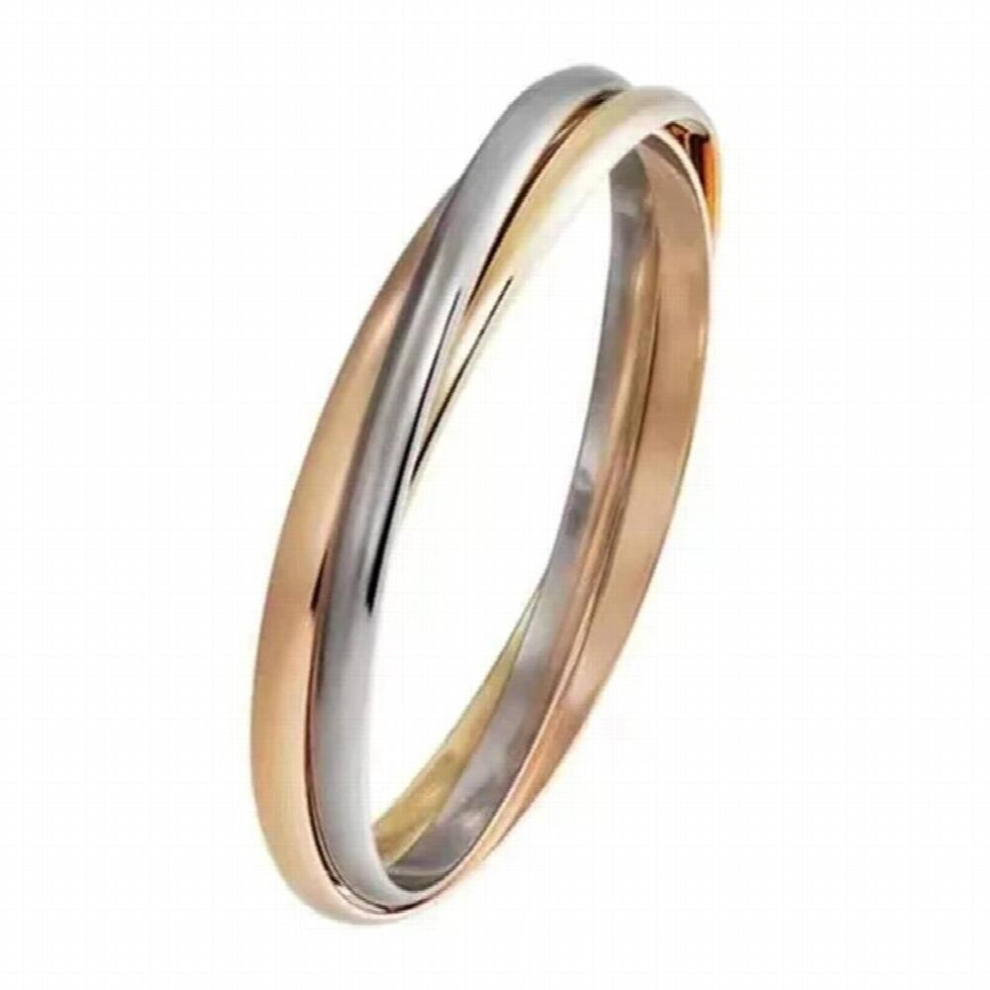 S925 Sterling Silver Rose Three-Color Three-Ring Bracelet Feminine Glamour Jewelry-image-OPC-PCSKMQD-NEW