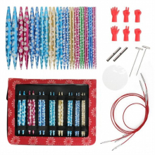 Circular Knitting Needles Sets Aluminum Interchangeable Crochet Needles With Chrysanthemum Case Sewing Accessory