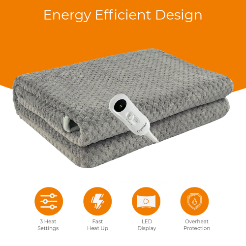 Electric Heated Under Blanket Comfort Control Fast Heat Up Cosy Warm