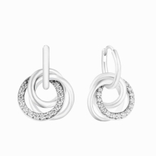 Family Always Encircled Hoop Earrings Sterling Silver Jewelry For Woman DIY Earrings Wedding Gift Party Make Up Accessories