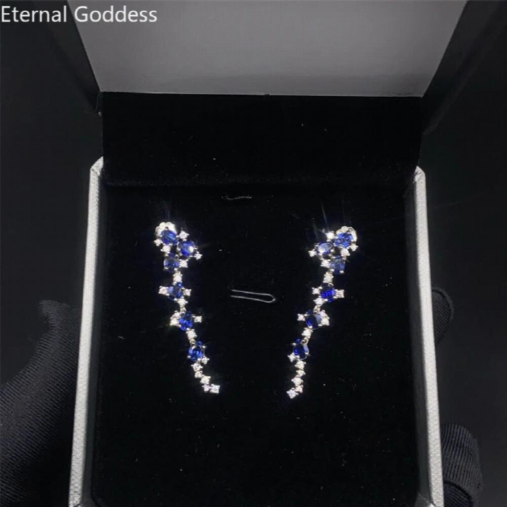 Tassels S925 Silver Natural Multicolor Sapphire Gem Earrings Natural Gemstone Women Birthday Party Gift Jewelry-image-OPC-PCSKRBS-NEW