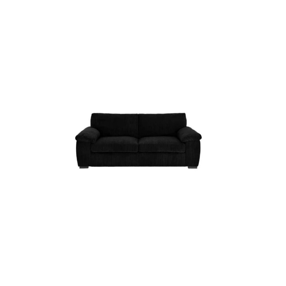 Furniture 786 (3 Seater Sofa, ) Atrani Jumbo Cord Fabric Sofa Black