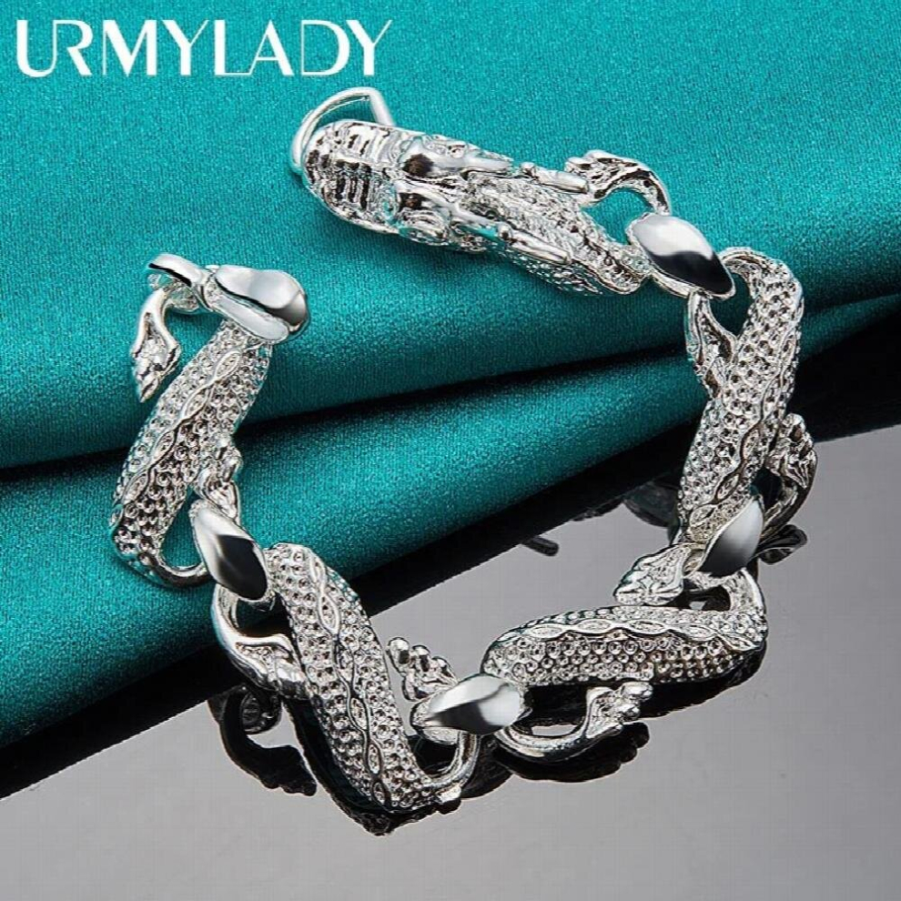 925 Sterling Silver Dragon Bracelet Bangle Cuff For Man Women Jewelry Celebration Party Christmas Gift-image-OPC-PCSKWXJ-NEW