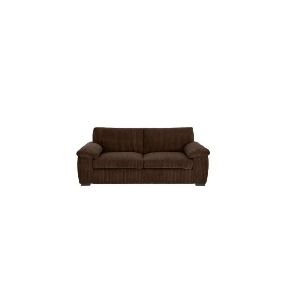 (2 Seater Sofa, Chocolate) Atrani Jumbo Cord Fabric Sofa