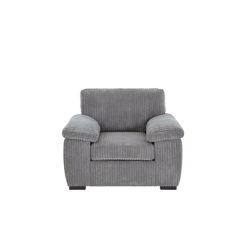 Furniture 786 (1 Seater Sofa, ) Atrani Jumbo Cord Fabric Sofa Grey