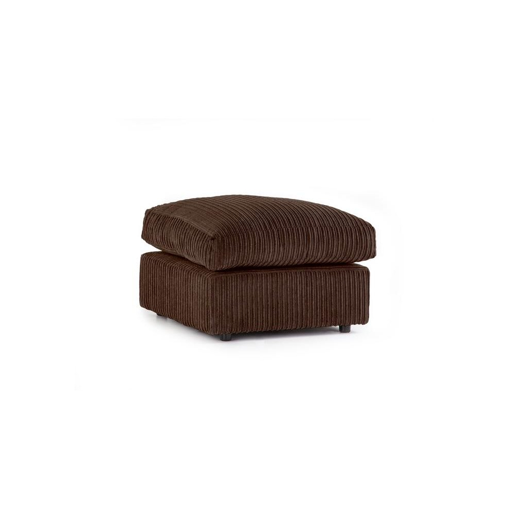 (Footstool, Chocolate) Atrani Jumbo Cord Fabric Sofa