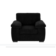 (1 Seater Sofa, Black) Atrani Jumbo Cord Fabric Sofa