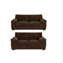 (3&2 Seater Sofa, Chocolate) Atrani Jumbo Cord Fabric Sofa