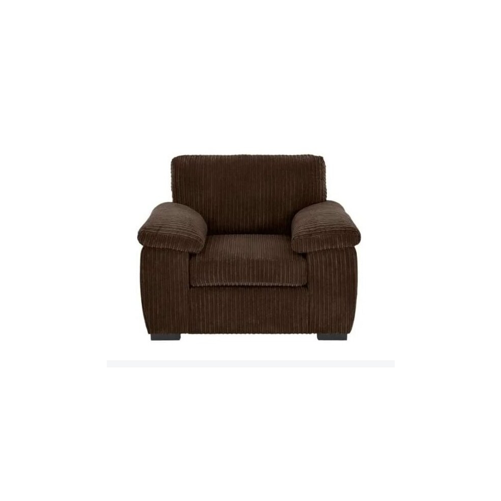 (1 Seater Sofa, Chocolate) Atrani Jumbo Cord Fabric Sofa