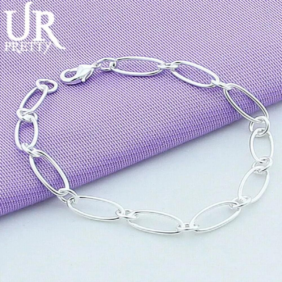 925 Sterling Silver Oval Chain Bracelet For Man Women Wedding Engagement Party Charm Jewelry Christmas Gift-image-OPC-PCSKX2Y-NEW