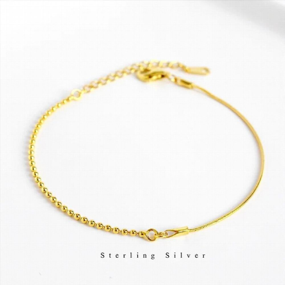 925 Sterling Silver Round Beads Snake Bone Chain Stitching Bracelet Women Creative Party Jewelry Accessories-image-OPC-PCSKX6Q-NEW