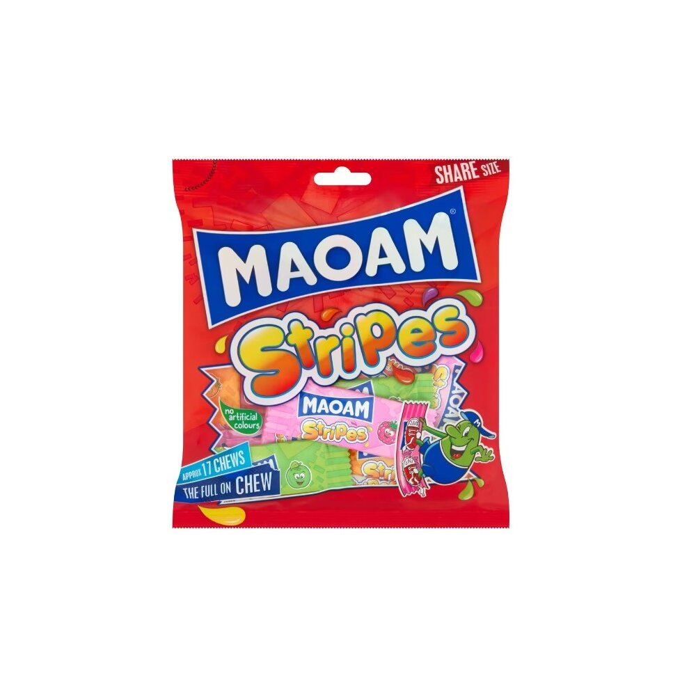 3 x Haribo Maoam Stripes 140G Delicious Tasty And Twisty Treat Gift Hamper