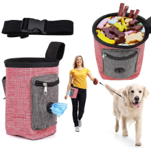 (Red) Dog Treat Bag for Training Small Large Dogs Built-in Poop Bag Dispenser