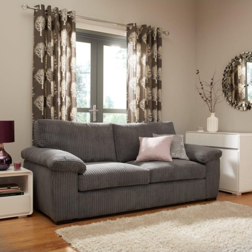 Furniture 786 (3 Seater Sofa, Grey) Atrani Jumbo Cord Fabric Sofa