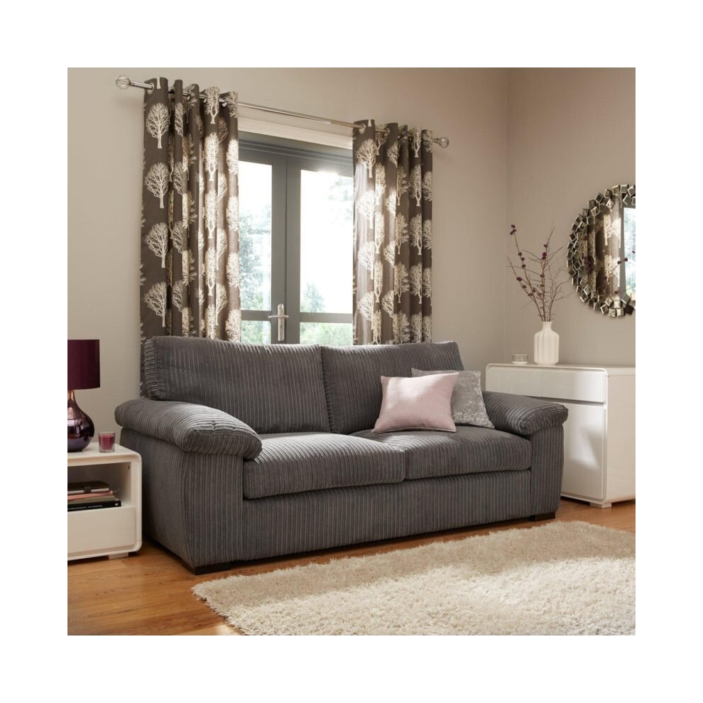 Furniture 786 (3 Seater Sofa, ) Atrani Jumbo Cord Fabric Sofa Grey