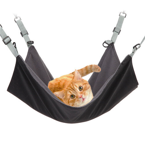 (Black) Cat Hammock Breathable Pet Bed